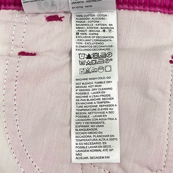 Levi’s Baggy Dad Corduroy Pants Mid Rise Loose Straight Leg Rose Violet Pink 25 - Picture 15 of 16